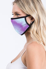 REVERSIBLE AND WASHABLE TIE DYE PRINT FASHION FACE MASK - PURPLE/BLUE 💜💙