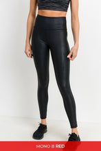 Mono B RED - Triple Zippered Pocket Highwaist Foil Leggings - Black