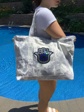 Hamsa Tiedye Canvas Tote Bag, Pouch & Strap Set - Blue or Grey