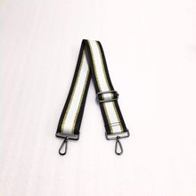 White/Black/Metallic Gold Stripe 2” Adjustable Handbag Strap