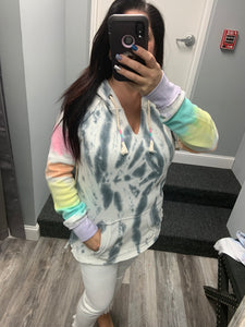 Ocean Drive Firework Tie-dye Burnout Pullover Hoodie