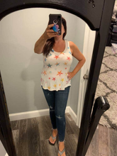 Plus size Multi color stars tank top - Ivory