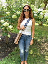 Nubuck Suede Vegan Messenger w/ Abstract Strap - Sand