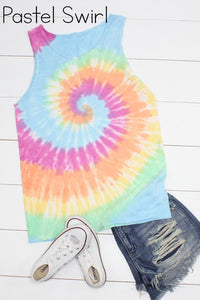 Blank Tie Dye Tank - Pastel Swirl 💛💙💖