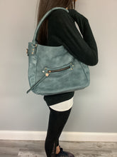 Vegan Leather Woven Flip Rivet Handbag Zipper Closure Crossbody Bag - Assorted Colors
