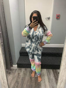 Ocean Drive Firework Tie-dye Burnout Pullover Hoodie
