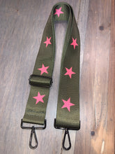 Olive Star 2” Adjustable Handbag Strap - Black or Neon Pink Stars