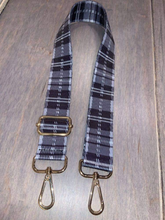 Grey Plaid Adjustable Bag Strap