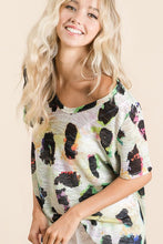 LEOPARD PRINT LOW GAUGE DEEP U-NECK TOP - ASSORTED COLORS