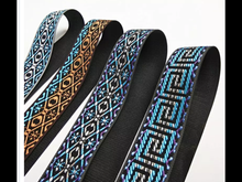 Abstract Adjustable Print Bag Strap - Silver or Gold Hardware