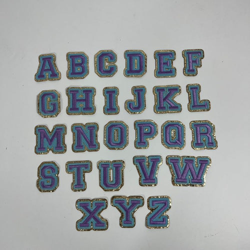 Purple/Blue Letter Patch Stickers