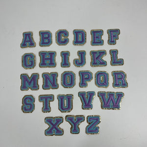 Purple/Blue Letter Patch Stickers