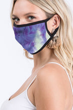 REVERSIBLE AND WASHABLE TIE DYE PRINT FASHION FACE MASK - Purple lime mix 💜💚
