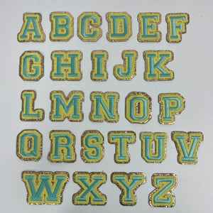 Mint/Yellow Letter Patch Stickers