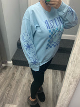 Winter Checkered Happy Sweatshirt W Sleeve Details
