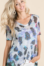 LEOPARD PRINT LOW GAUGE DEEP U-NECK TOP - ASSORTED COLORS
