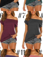 Short sleeve solid top - Black, Green, Burgundy, Charcoal or Blue