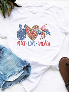Peace America 🇺🇸White Graphic Tee
