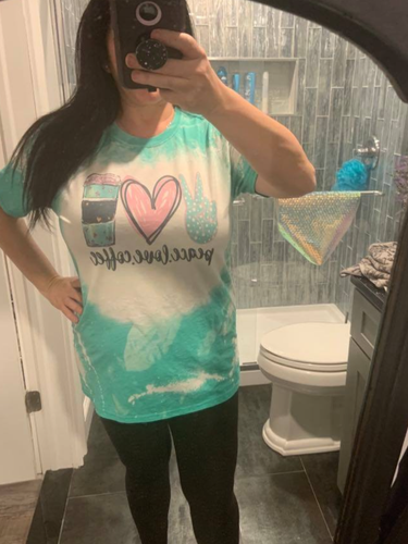 Acid Wash Peace Love Coffee - Mint.