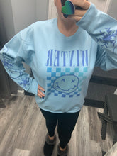 Winter Checkered Happy Sweatshirt W Sleeve Details