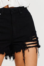 KANCAN BLACK WASH HIGH-RISE SHORTS