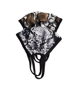 Sequin Snakeskin Adult Facemask - Gray or brown