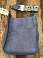 SUEDE MESSENGER W/EMBROIDERED 2” ADJUSTABLE STRAP - ASSORTED COLORS