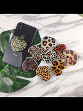 Leopard Heart Phone Pop Sockets - Assorted Colors