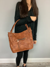Vegan Leather Woven Flip Rivet Handbag Zipper Closure Crossbody Bag - Assorted Colors