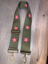 Olive Star 2” Adjustable Handbag Strap - Black or Neon Pink Stars