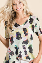 LEOPARD PRINT LOW GAUGE DEEP U-NECK TOP - ASSORTED COLORS