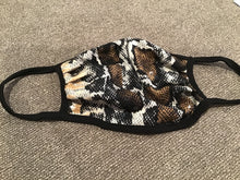 Sequin Snakeskin Adult Facemask - Gray or brown