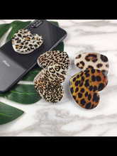 Leopard Heart Phone Pop Sockets - Assorted Colors