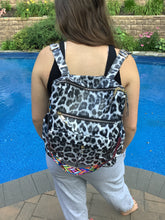 Leopard Vegan Leather Convertible Backpack - Grey or Tan