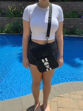 Skull Black Metallic neoprene crossbody