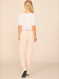 Ocean Drive Brushed Hacci Front Tie Jogger - Heather Pink or Heather Sky Blue