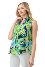 ARIELLA RUFFLE NECK TANK TOP - MULTI