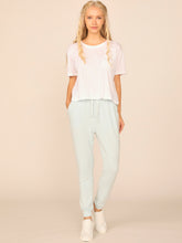 Ocean Drive Brushed Hacci Front Tie Jogger - Heather Pink or Heather Sky Blue