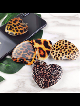 Leopard Heart Phone Pop Sockets - Assorted Colors
