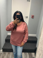 FRENCH TERRY WITH LASER CUT DETAILED SHIRT- ASSORTED COLORS