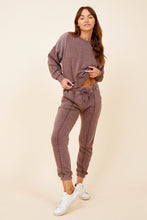 Vintage Havana Hot Fudge w/ Expresso Stitching Solid Reverse Burnout Crewneck