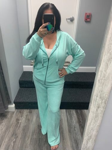 OCEAN DRIVE TERRY CLOTH JOGGER- AQUA