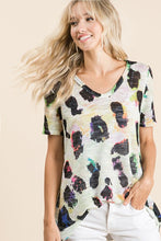LEOPARD PRINT LOW GAUGE DEEP U-NECK TOP - ASSORTED COLORS