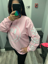 Smile Snowflake Sweatshirt - Light Pink