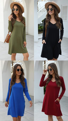 Swing Pocket Dress - Assorted Colors