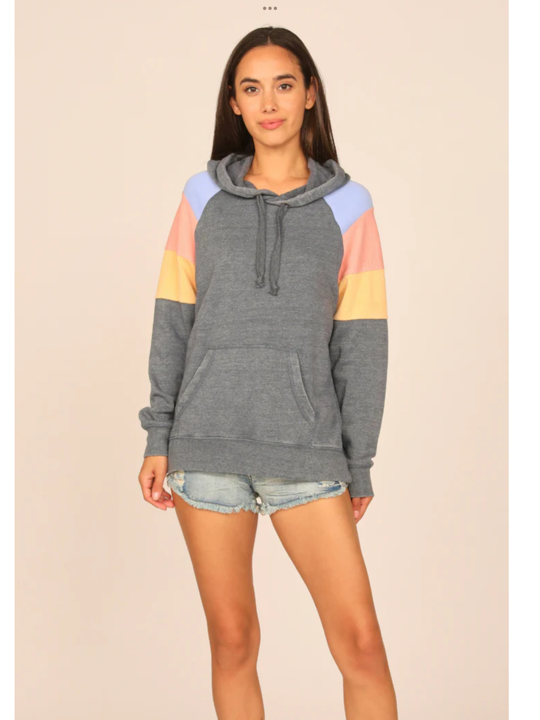 OCEAN DRIVE TIDEWATER GREY OR WHITE W/ MULTI STRIPES BURNOUT COLORBLOCK HOODIE