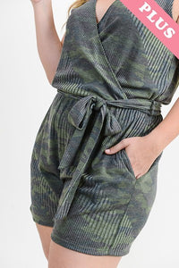 Plus Camouflage Tank Romper