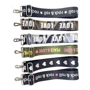 2" ADJUSTABLE ASSORTED DESIGN PRINT BAG STRAP