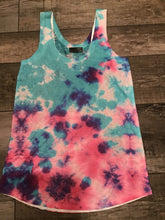 TIEDYE JUNIOR TANK TOP W PRINT - AQUA MIX