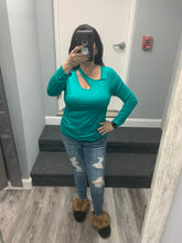 OPEN ONE SHOULDER TOP - JADE OR VINTAGE OLIVE